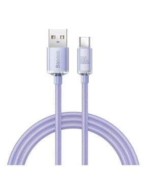 Baseus Crystal Shine Braided USB 2.0 Cable USB-C male - USB-A 100W (2m) - Μωβ