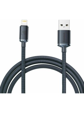 Baseus Crystal Shine Braided USB to Lightning Cable (2m) - Μαύρο