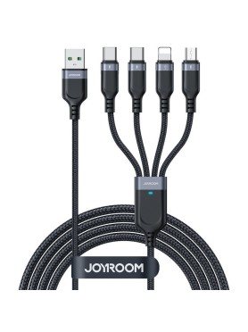 Joyroom S-A18 Braided USB to Lightning / Type-C / micro USB Cable 5A 1.2m - Μαύρο