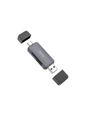 Hoco Card Reader 2in1 Usb A + Type C 2.0 - Metal Gray