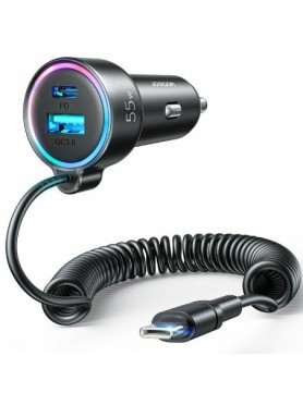 Joyroom JR-CL07 Φορτιστής Αυτοκινήτου με Θύρα USB-C με Καλώδιο USB-C 1.6m 72W - Μαύρο